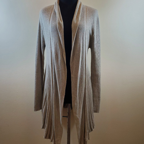 Max Studio Long Gray Open Cardigan - Picture 1 of 7